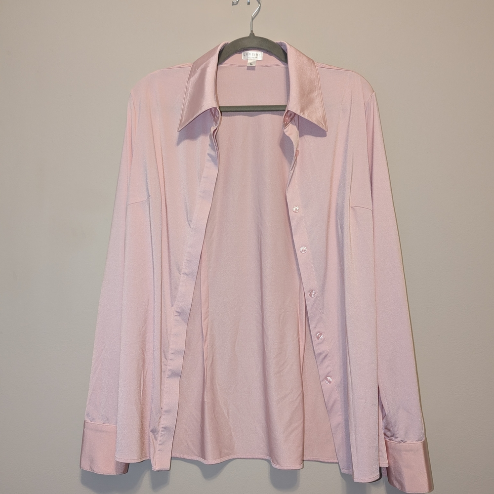 Luxe Pink Button Down Shirt